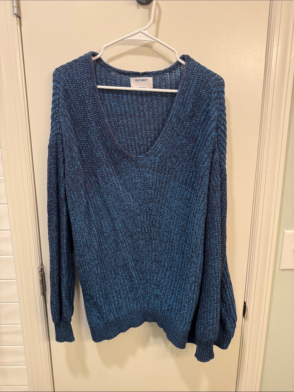 Old Navy Two-Tone Blue V-Neck Sweater